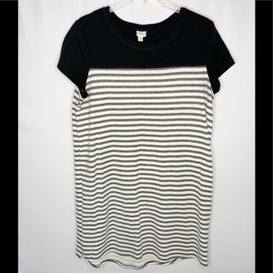 Merona Dress Black & White Stripe XXL